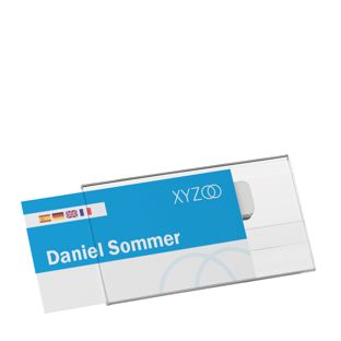 Naambadges Acryl CLEAR magnetisch 75 x 40 mm