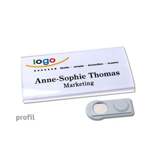 Naambadges PROFIL magnetisch 75 x 37 mm  |  