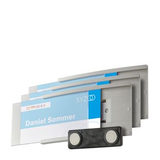 Naambadges MEET magnetisch lichtgrijs 