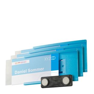 Naambadges MEET magnetisch blauw 