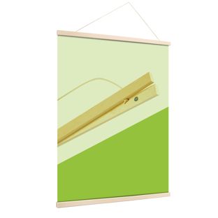 Houten posterstrips/posterhangers, met ophangkoord en magneetsluiting 