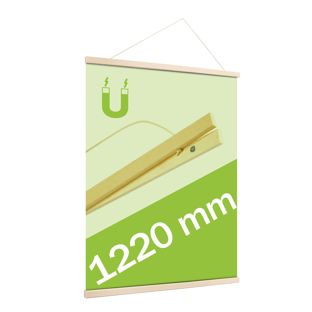 Houten posterstrips/posterhangers, met ophangkoord en magneetsluiting 1220 mm | Dennen 