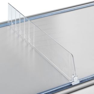 Vakverdeler "Flexibel" zonder goederenstop, transparant 60 mm | 485 mm