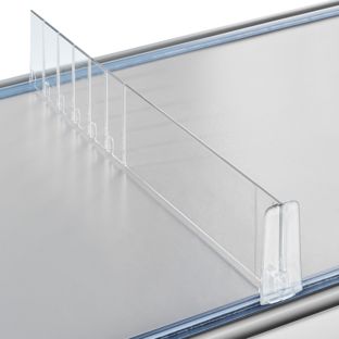 Vakverdeler "Flexibel" met midden stop, transparant 60 mm