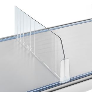 Vakverdeler "Flexibel" met midden stop, transparant 120 mm