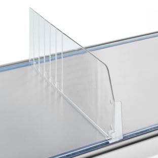 Vakverdelers "Flexible" met linkse eindstop, transparant 120 mm