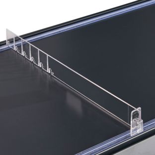 Vakverdelers "Flexible" met linkse eindstop, transparant 30 mm