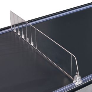 Vakverdeler "Flexibel" zonder goederenstop, transparant 60 mm | 335 mm