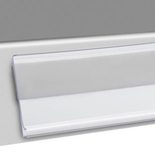 Prijsrail/scanrail DBR, zelfklevend 24 mm | 200 mm | transparant  | zelfklevend (foam tape) 