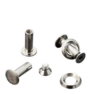 Busschroeven met rozet onderlegschijf, 15 mm, vernikkeld 