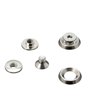 Busschroeven met rozet onderlegschijf, 3,5 mm, vernikkeld 