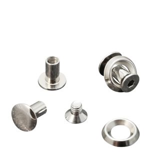 Busschroeven met rozet onderlegschijf, 9 mm, vernikkeld 