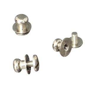Sluitknop / soldatenknop incl. schroef met sleuf, 7 mm, vernikkeld 