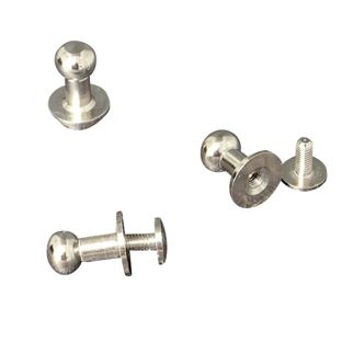 Sluitknop / soldatenknop incl. schroef met sleuf, 9 mm, vernikkeld 