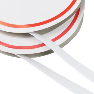 Zelfklevend klittenband, set bestaande uit 25 m lusband en 25 m haakband 20 mm | wit 