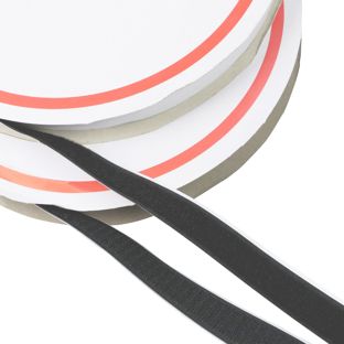 Zelfklevend klittenband, set bestaande uit 25 m lusband en 25 m haakband 25 mm | zwart 