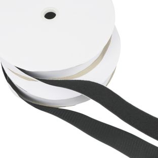 Zelfklevend klittenband, set bestaande uit 25 m lusband en 25 m haakband 50 mm | zwart 