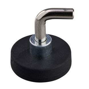 Magneet met rubbercoating met L-haak 22 mm | zwart 
