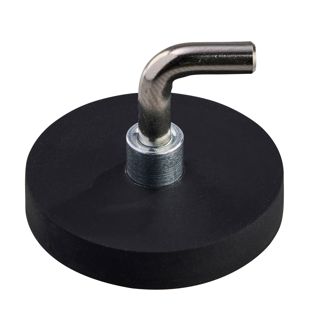 Magneet met rubbercoating met L-haak 31 mm | zwart 