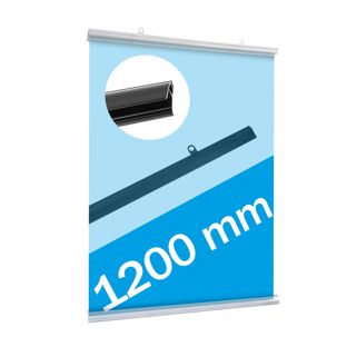 Posterstrips kunststof, klikprofiel 1200 mm | transparant 