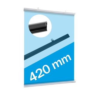 Posterstrips kunststof, klikprofiel 420 mm | transparant 