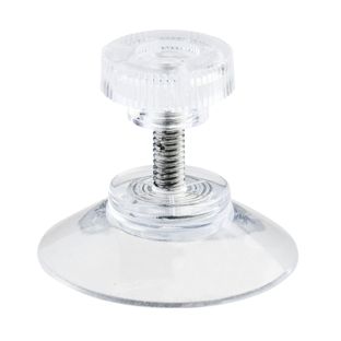 Zuignap met kartelmoer 30 mm | M4, 10 mm lang  | transparante kunststof kartelmoer 