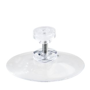 Zuignap met kartelmoer 40 mm | M4, 10 mm lang  | transparante kunststof kartelmoer 
