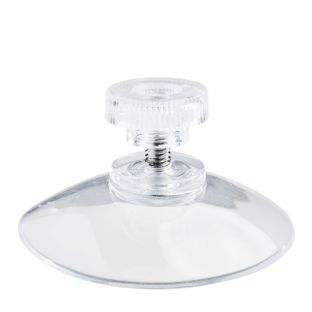 Zuignap met kartelmoer 40 mm | M4, 6 mm lang  | transparante kunststof kartelmoer 