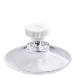 Zuignap met kartelmoer 40 mm | M4, 6 mm lang  | witte kunststof kartelmoer 