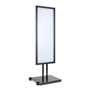 Menustandaard Outdoor, verrijdbaar, afsluitbaar, 8 x A4, zwart 