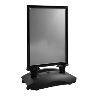 Stoepbord/posterbord A1 STORM-STOP Pro, met watertank, wind- en weerbestendig zwart 