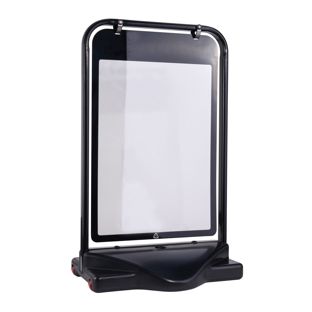 Stoepbord SWING-STOP A1 met waterreservoir, zwart 