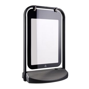 Stoepbord SWING-STOP A2 met waterreservoir, zwart 