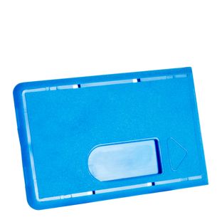 Pashouder van hard plastic met uitsparing blauw  | uitsparing 