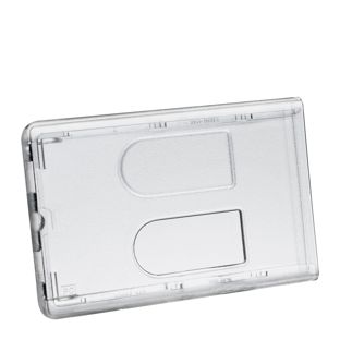 Pashouder van hard plastic met uitsparing transparant  | met 2 uitsparing 