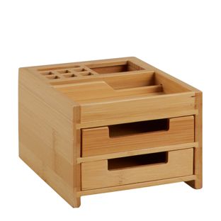 Houten bureau-organizer met 2 laden 
