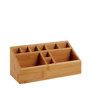 Houten bureau organizer met 10 vakken 