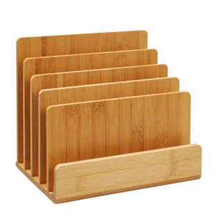 Houten brievenstandaard met 5 vakken 