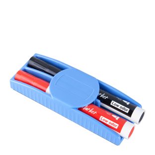 Whiteboardwisser, magnetisch, met 2 markers 