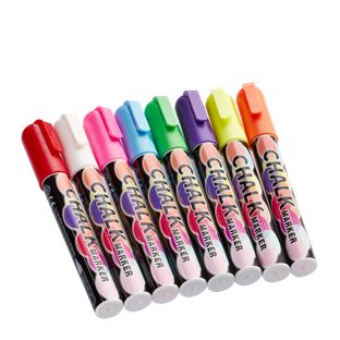 Krijtstiftenset, 8 stuks, uitwisbaar 