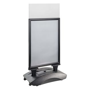 Stoepbord STORM-STOP PRO A1 met bovenbordhouder, zwart  