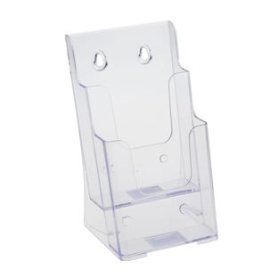 Brochurehouder voor aan de muur of als staande houder, polystyreen, transparant PTXC 2 x 1/3 A4 
