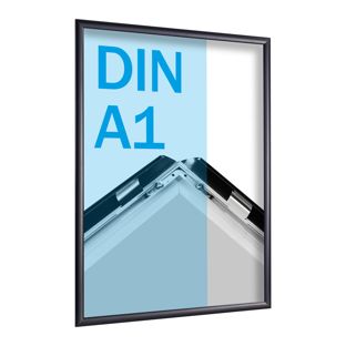 Kliklijsten, aluminium, A1 zwart  | 25 mm | in verstek 