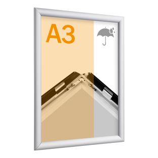 Kliklijsten, aluminium, A3, weerbestendig zilver 