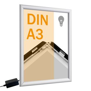 Kliklijsten, aluminium, A3, LED zilver 