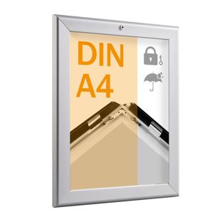 Kliklijsten, aluminium, A4, weerbestendig, afsluitbaar, zilver 