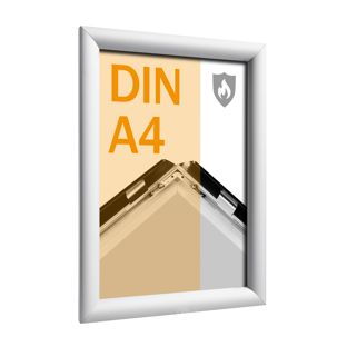 Brandwerende kliklijsten A4 met PET voorblad  | zilver 