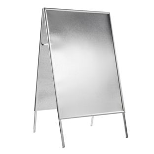 Stoepbord/posterbord, A0 SOLID-STOP, 25 mm profiel, hoeken in verstek, zilver 
