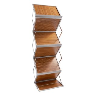 Brochurehouder opvouwbaar BOSTON 12 x A4 of 6 x A3 met koffer, hout 
