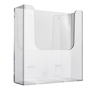 Folderhouder wand, extra diep, polystyreen, transparant PTXH, 1 x A4